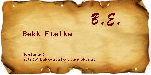 Bekk Etelka névjegykártya
