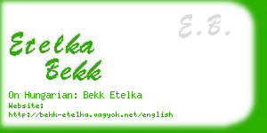 etelka bekk business card